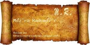 Móra Radomér névjegykártya